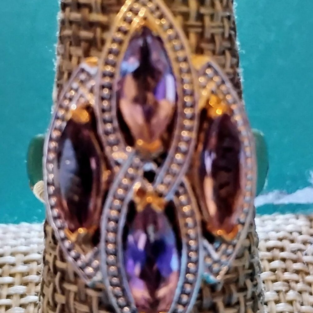 Ring, Size 8, Designed by Marcel Drucker, Amyethyst and Diamond Ring